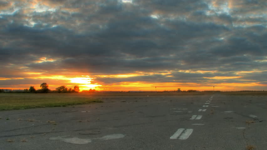 Motion control time lapse of sunset over road, high dynamic range imaging