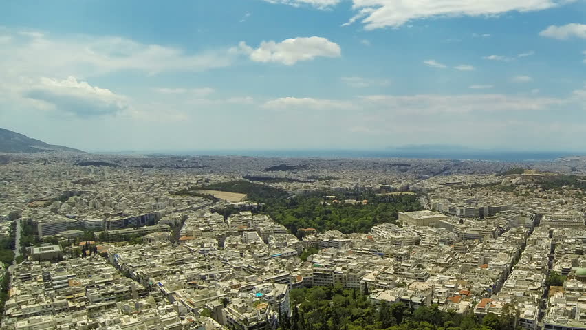 Athens view from Lykavittos, Greece - Timelapse, Panning  , Full High Definition, 1920X1080