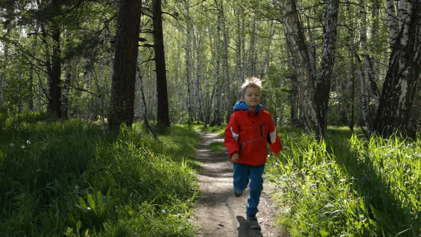 Boy Running In The Forest Stock Footage Video 100 Royaltyfree