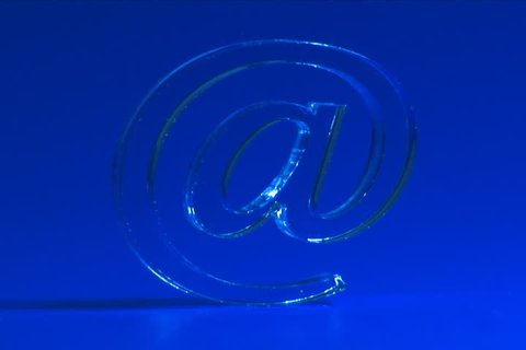 The Symbol e-mail on turn blue the background.