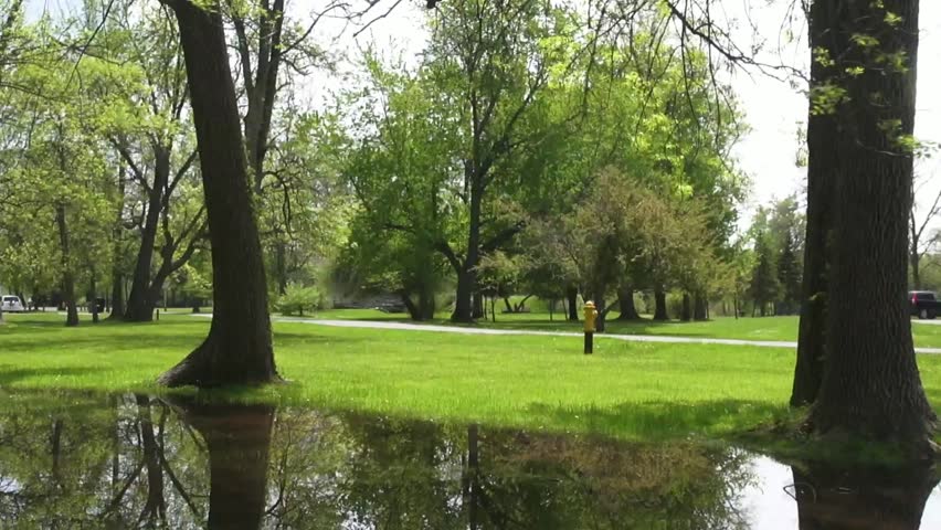 LIVERPOOL, NEW YORK/USA – May 21 2014: Flooding at Onondaga Lake Park on May 21 2014 in Liverpool, New York, USA