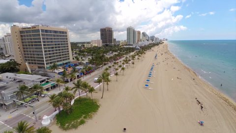 Aerial video of Fort Lauderdale Beach Florida