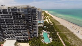Aerial Miami beach beachfront architecture
