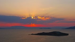 Dramatic sea sunset time-lapse