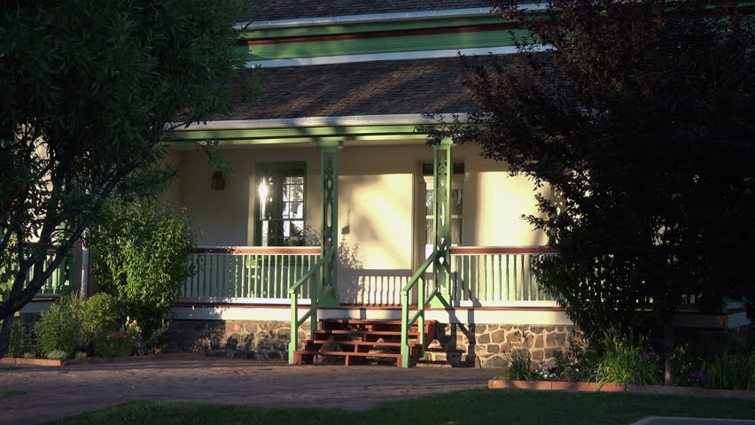 ST GEORGE, UTAH - JUN 2014: Brigham Young pioneer winter home sunset. Office and historic residence and museum. President and Prophet of Mormon or LDS Church. Main colonizer of the western USA.