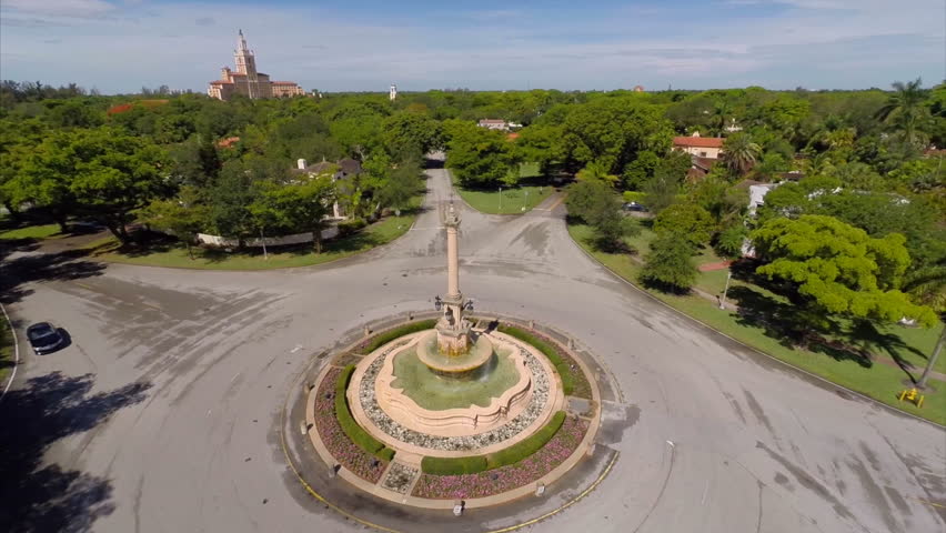 Aerial video of Coral Gables Florida USA