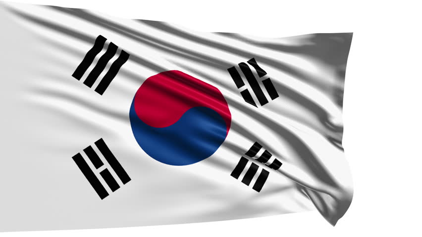 Flag of South Korea with Stock Footage Video (100% Royalty-free