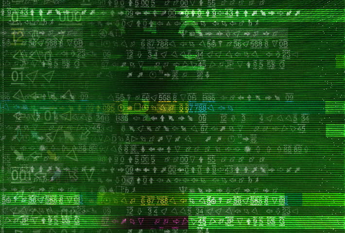 Raining and flashing numbers on digital background.