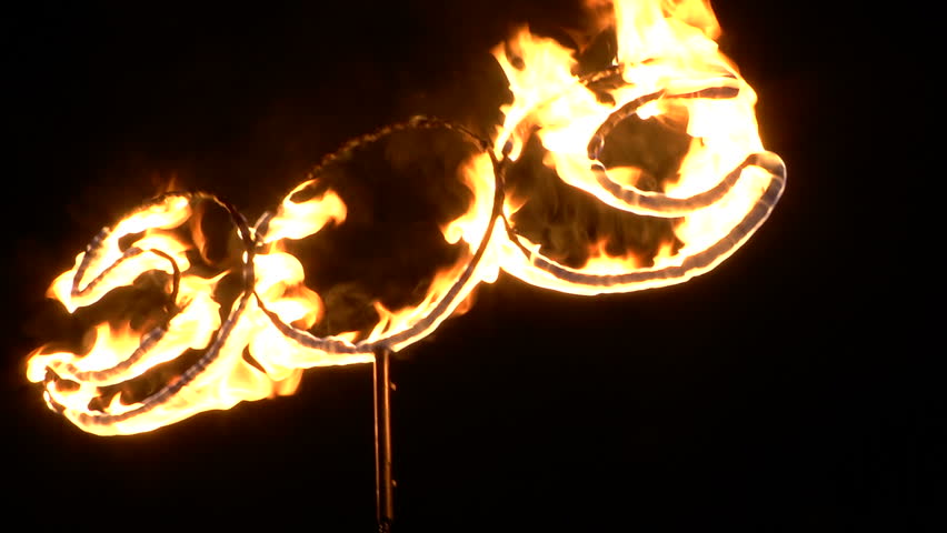 MASSERANO, ITALY - 3 MAY 2014: A celtic symbol burning in a fire show during the festival of Beltane (the Gaelic May Day festival) on 3 May 2014 in Masserano, Italy | Shutterstock HD Video #6652145