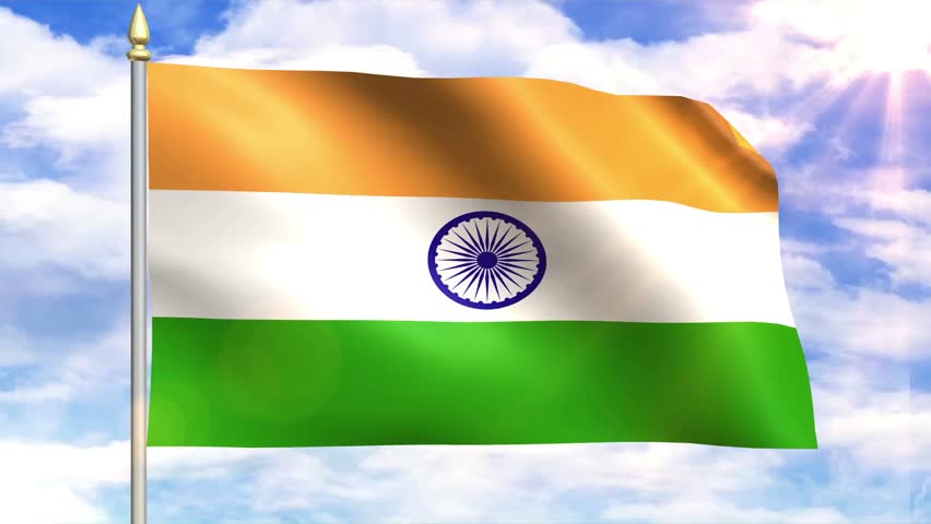 Flag of India Sky Background Stock Footage Video (100% Royalty-free ...
