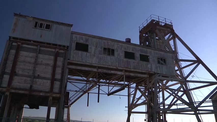 Junction Mine head at Broken Hill, Australia. Wide shot of head