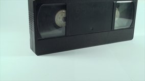 Video Tape Isolated On White, Vintage, Media, Retro, Old, Tilt Shot