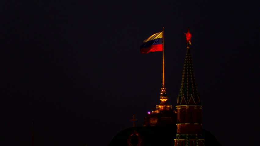 MOSCOW. RUSSIA. 9 MAY 2014: Evening city. View of the Moscow Kremlin from the bridge over the Moscow River. Shot on Canon HF G30. Full HD video, 60 fps.