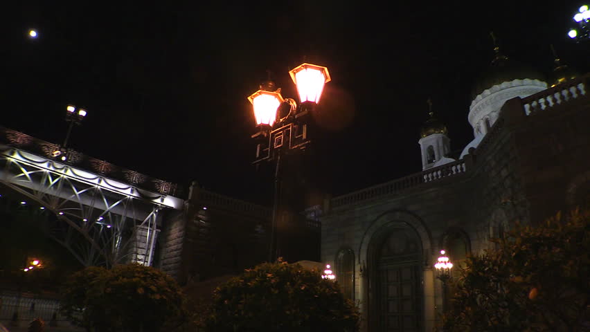 MOSCOW. RUSSIA. 9 MAY 2014: Evening city. View of the christ the savior cathedral in Moscow from the bridge over the Moscow River. Shot on Canon HF G30. Full HD video, 60 fps.
