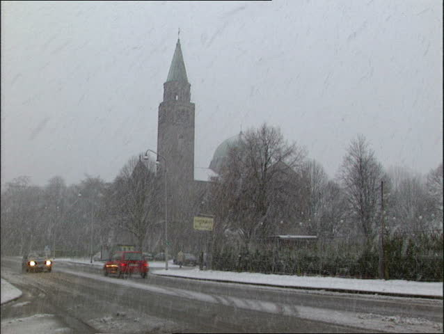 The main church of Edegem near Antwerp in wintertime