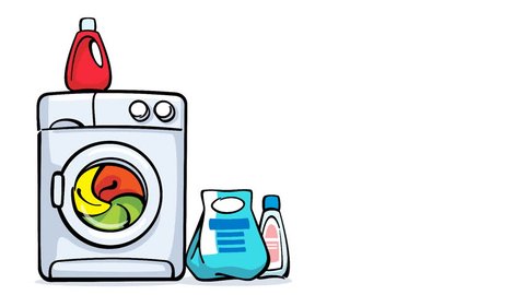 Cartoon Washing Machine Working Loopaple Animation Stock Footage Video  (100% Royalty-free) 6731974 | Shutterstock