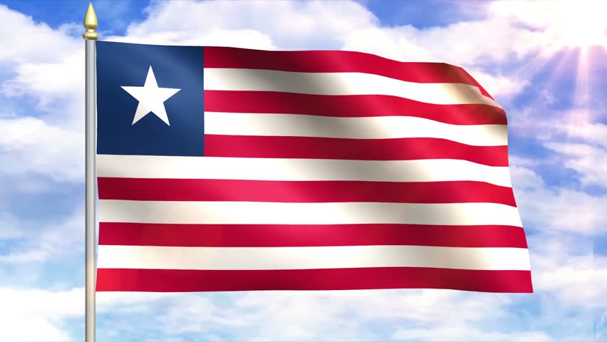 Flag Liberia Sky Background Stock Footage Video (100% Royalty-free ...