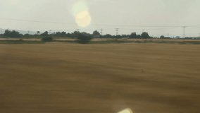 Window View from Car, Bus, Train. Traveling Full HD videos - No 158 - from train on sunny day