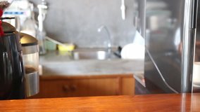 Barista Serving A Glass Of Iced Lemon Tea, Stock Video