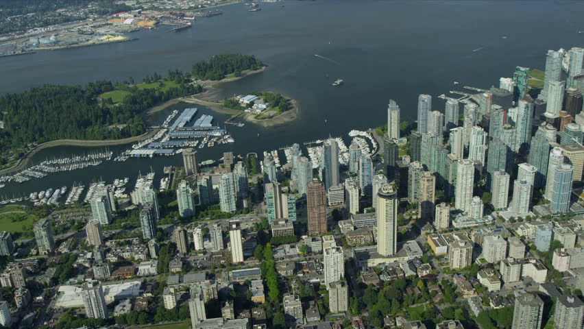 Aerial View Over Vancouver Harbour Stock Footage Video (100% Royalty ...