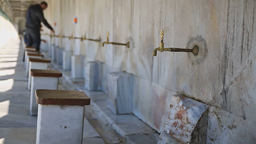 Blue Mosque. Places for ritual ablution. Istanbul