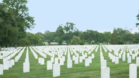 Arlington National Cemetery - Pan Over Graves