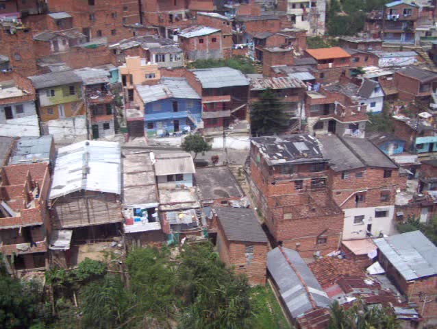 Poor suburbs of Medellin. Colombia