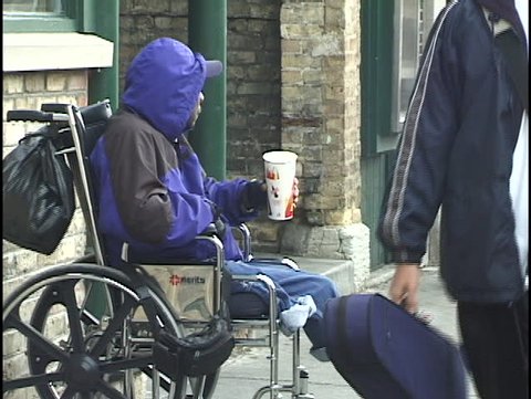 Homeless Man in Wheelchair