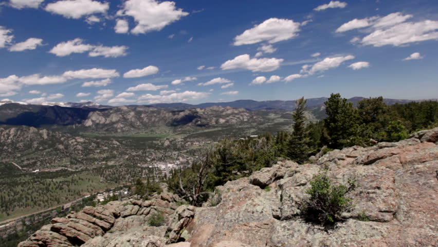 Panoramic view of Rocky mountains from Prospect Mountain, Estes Park, Colorado, USA