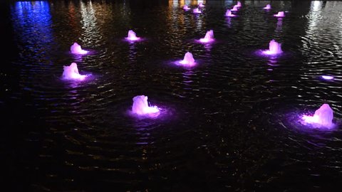 city night fountain light