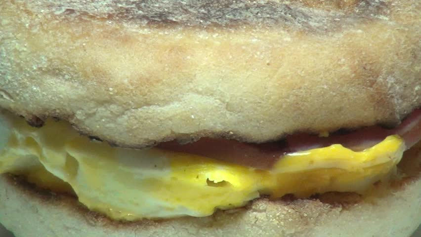 Breakfast Sandwich, Eggs, Muffins and Bagels Royalty-Free Stock Footage #6717148