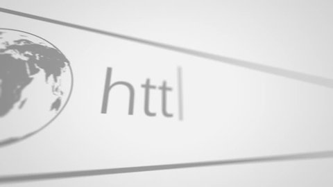Typing website and domain. Shallow Depth of Field.