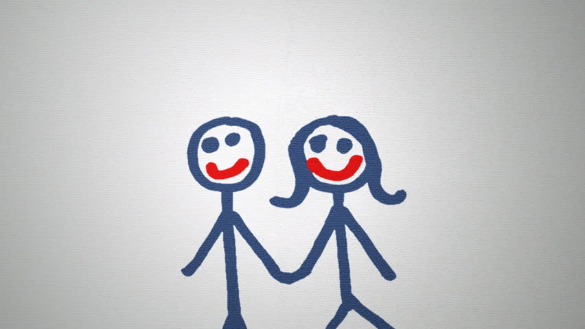 A closeup view of a white piece of paper tearing in two through a child like sketch of a man and woman holding hands sybolizing divorce or separation