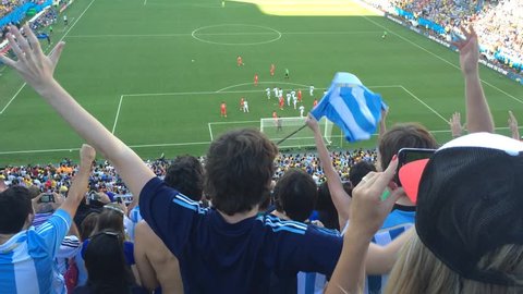 SAO PAULO, BRAZIL - CIRCA JULY: Argentina Fans Celebrate the Victoryのエディトリアル動画素材