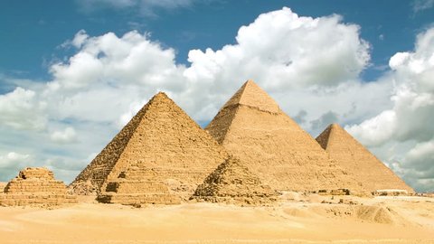 Timelapse of the great pyramids in Giza valley, Cairo, Egypt