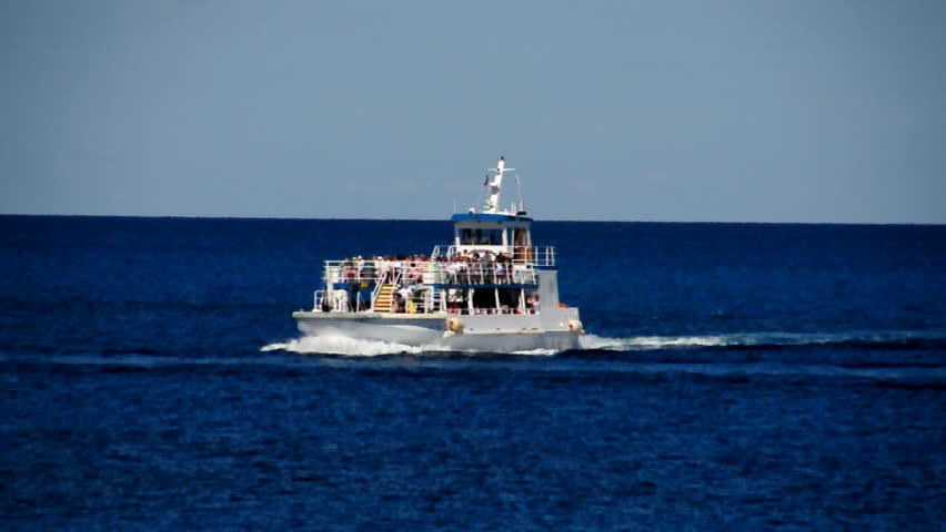 A sightseeing tour boat in the Caribbean.