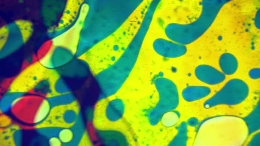Liquid Light from Oil Wheel 1960's Psychedelic Colorful Motion Backgrounds Royalty-Free Stock Footage #6744403