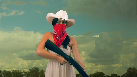 Outlaw Cowgirl Concept Annie Oakley Perhaps Stock Footage Video (100%  Royalty-free) 6749074 | Shutterstock