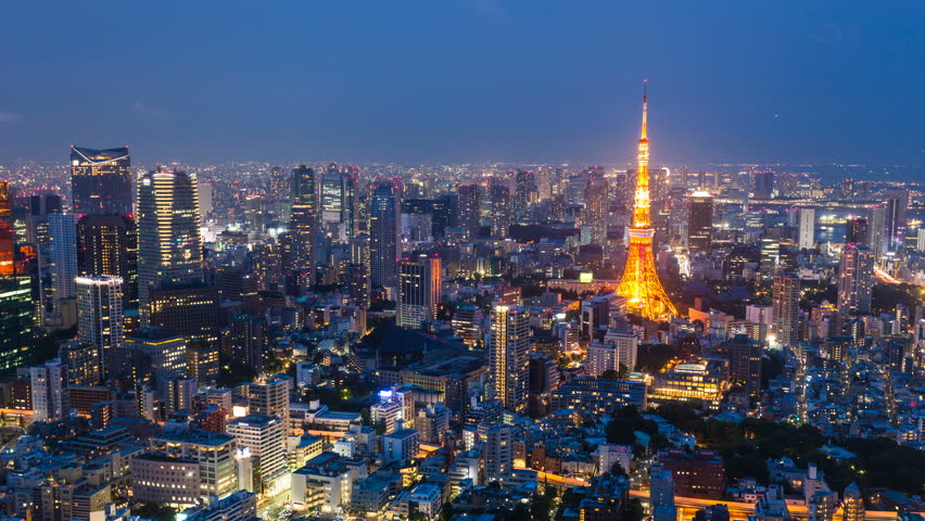 Tokyo Skyline Timelapse Stock Footage Video 100 Royalty Free Shutterstock