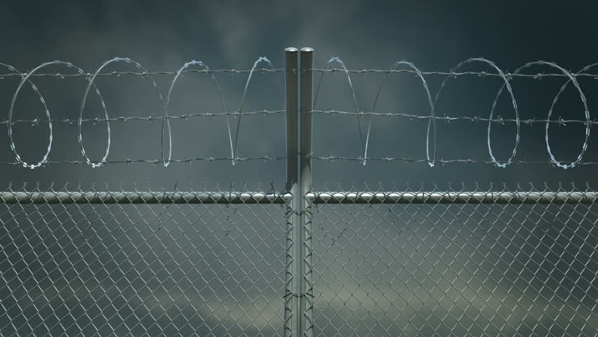 barbed wire gate