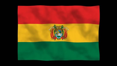 BOL Bolivia. National Flag waving CG Background.