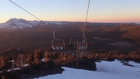 sunset ride down the ski lift at Mount Bachelor in summer-no audio