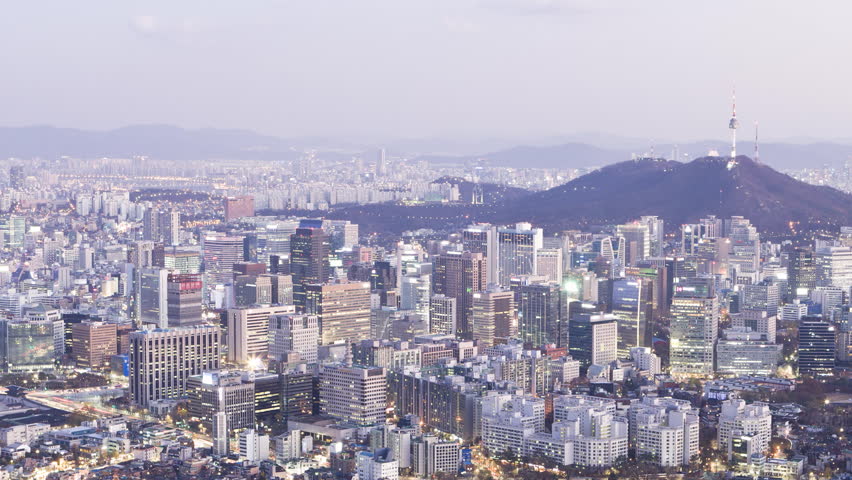 Timelapse day to night skyline of Seoul, South Korea
