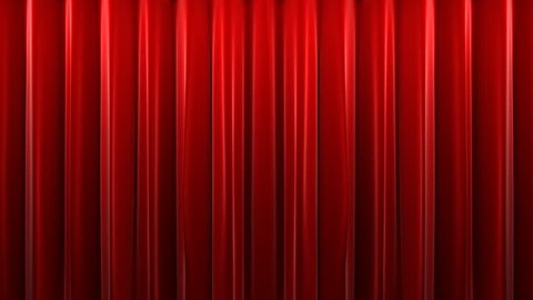 Theater Curtain Rises Side Side Green Stock Footage Video (100% Royalty ...