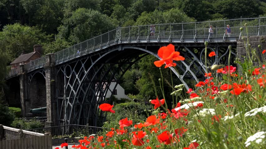 IRONBRIDGE GORGE, TELFORD, SHROPSHIRE- JULY 2014: Ironbridge, Unesco World Heritage Site - 02666698