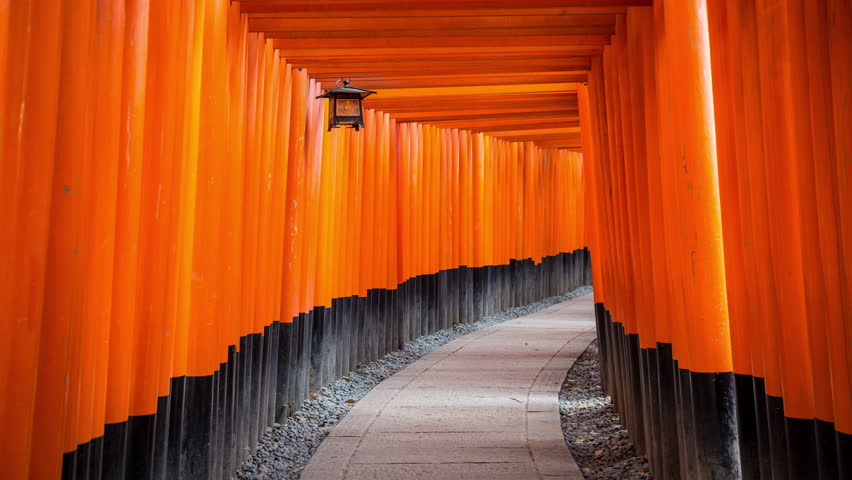 Kyoto Japan Torii Gates Walkthrough Stock Footage Video 100 Royalty Free Shutterstock