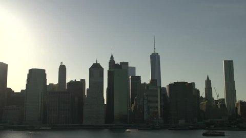 Sunset Manhattan skyline, New York City, USA