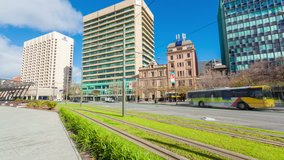 4k timelapse video of the downtown area of Adelaide, South Australia