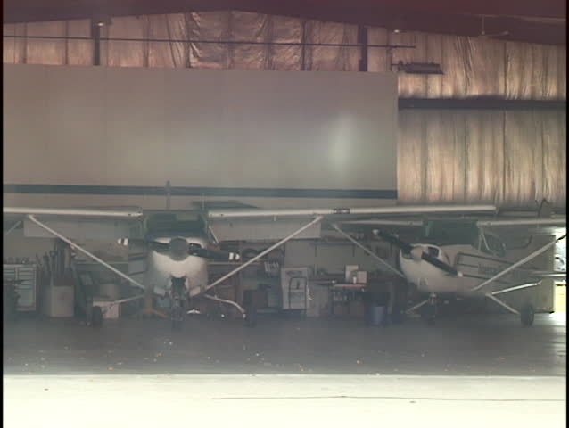Small Airplane in Hangar