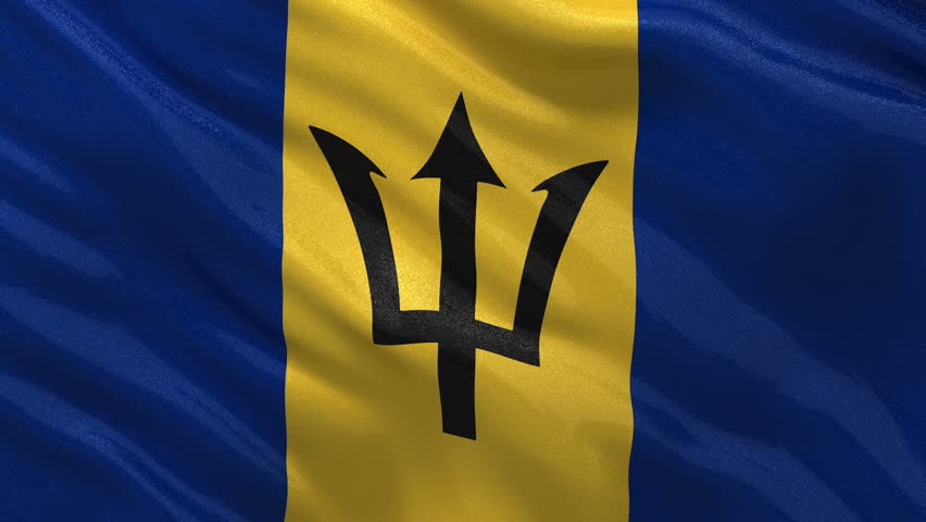 Flag of Barbados Gently Waving Stock Footage Video (100% Royalty-free